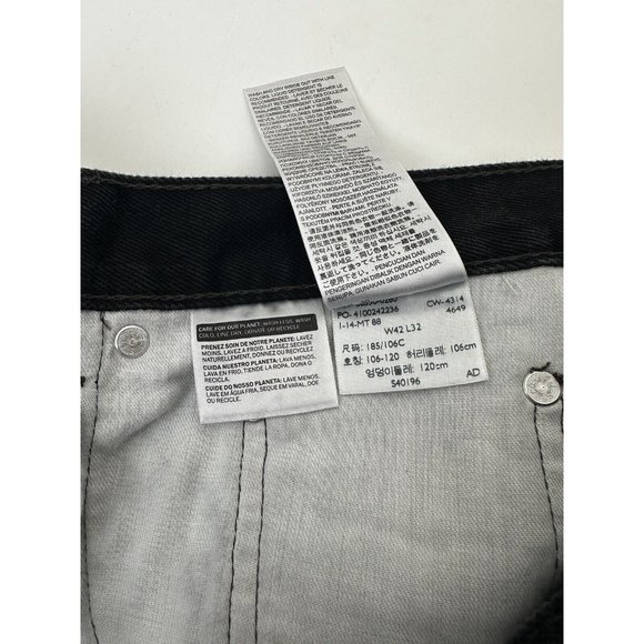 Levis 550 Relaxed Fit Straight Leg Mens Jeans Black Wash Size 42x32 - Picture 5 of 8